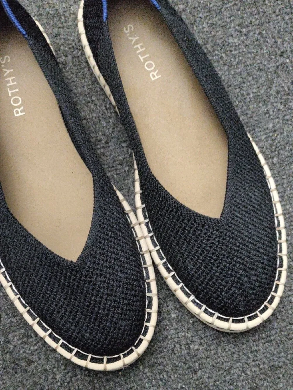 Rothy's D’Orsay Black Espadrille Flats